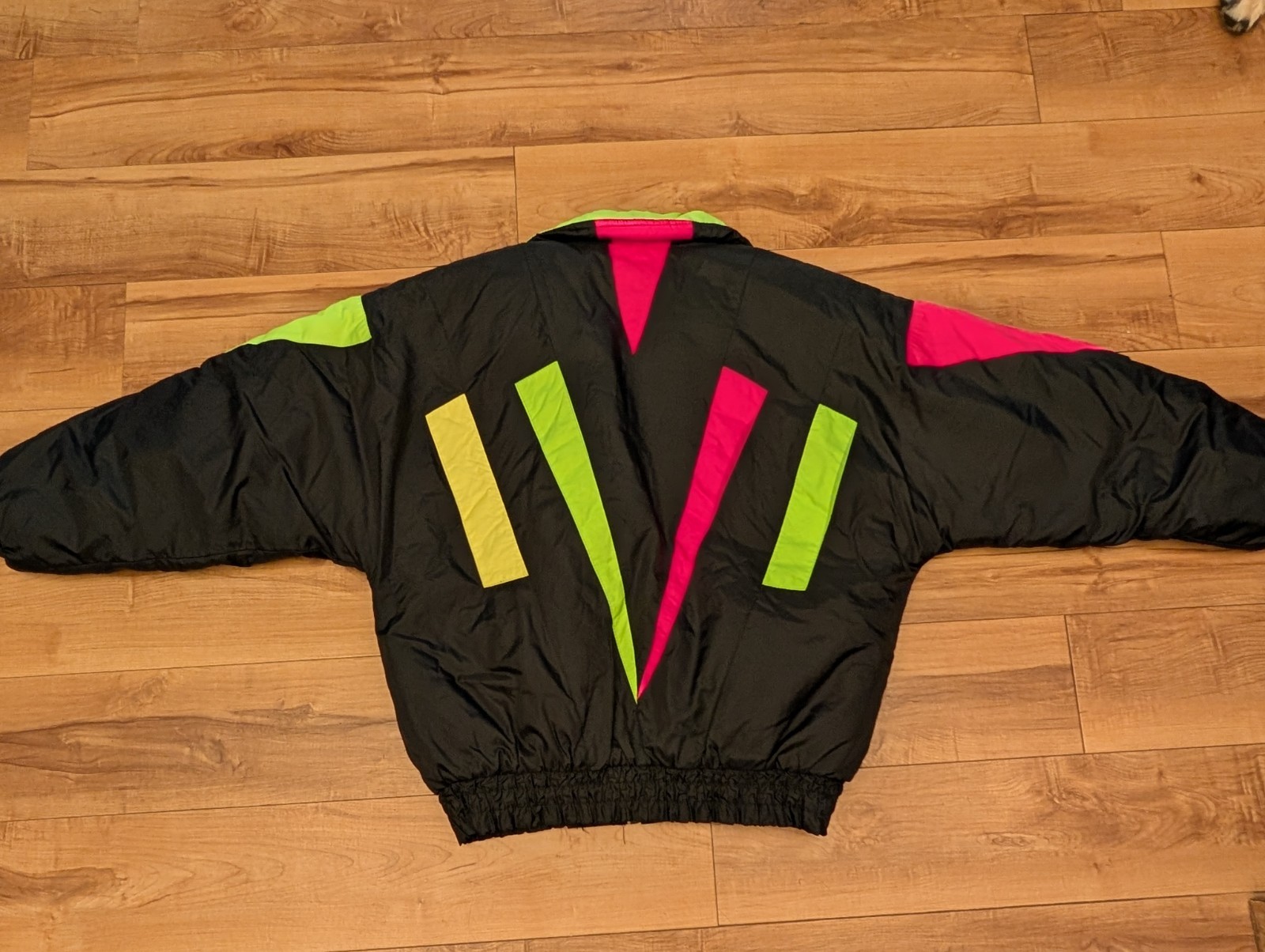 Vintage 80s Neon Color Block Ski Jacket Green Mountain Winter Coat Women’s M