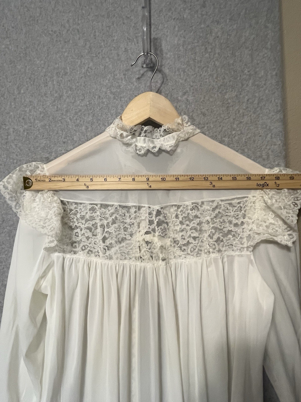 MCM Peignoir Set Radcliffe White Nightgown 2-Pc Lingerie Long 36 M Bridal VTG