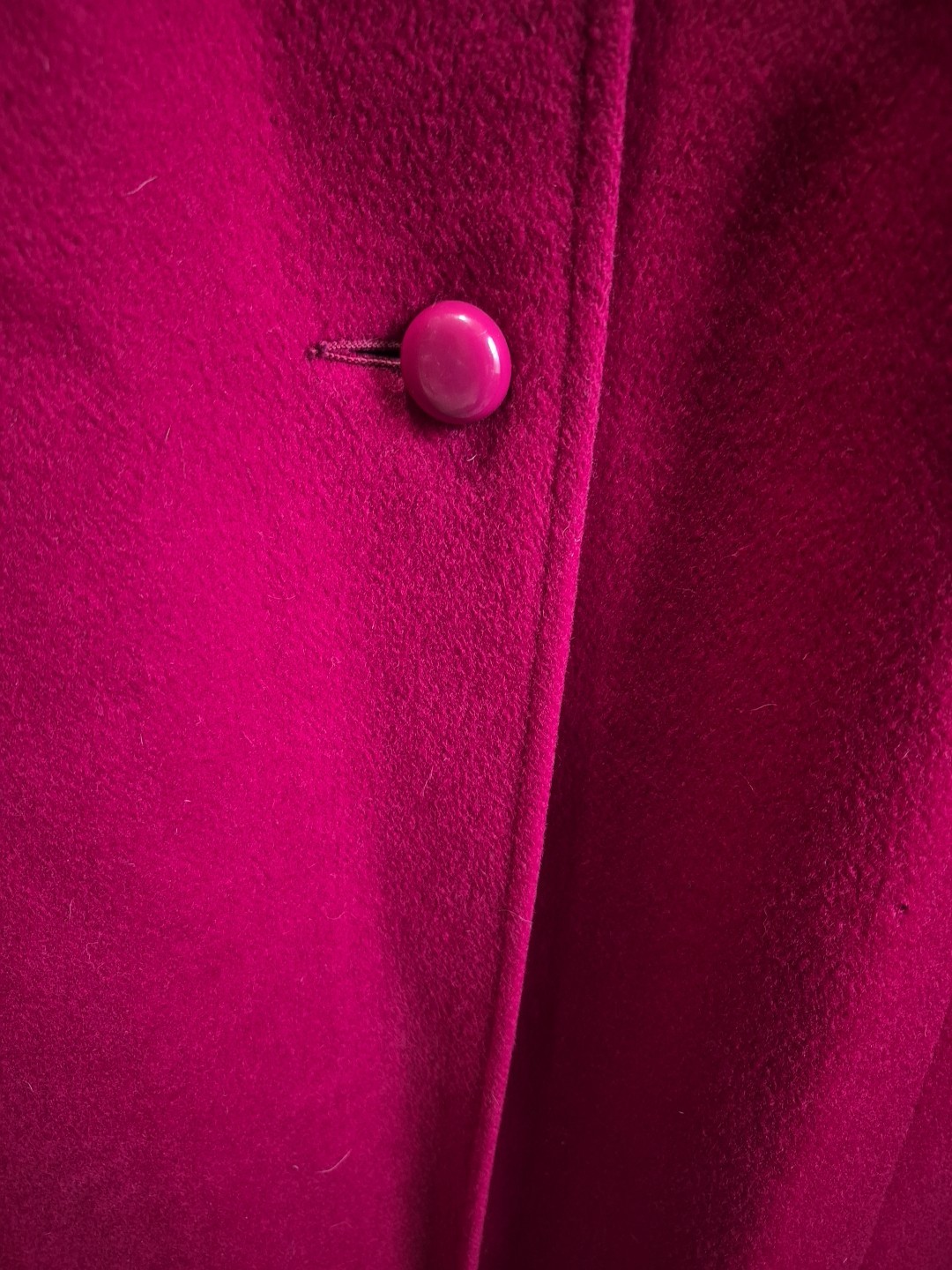 Vtg Forstmann 100% Wool Fur Collar Red Coat Womens No Size Tag Measure READ