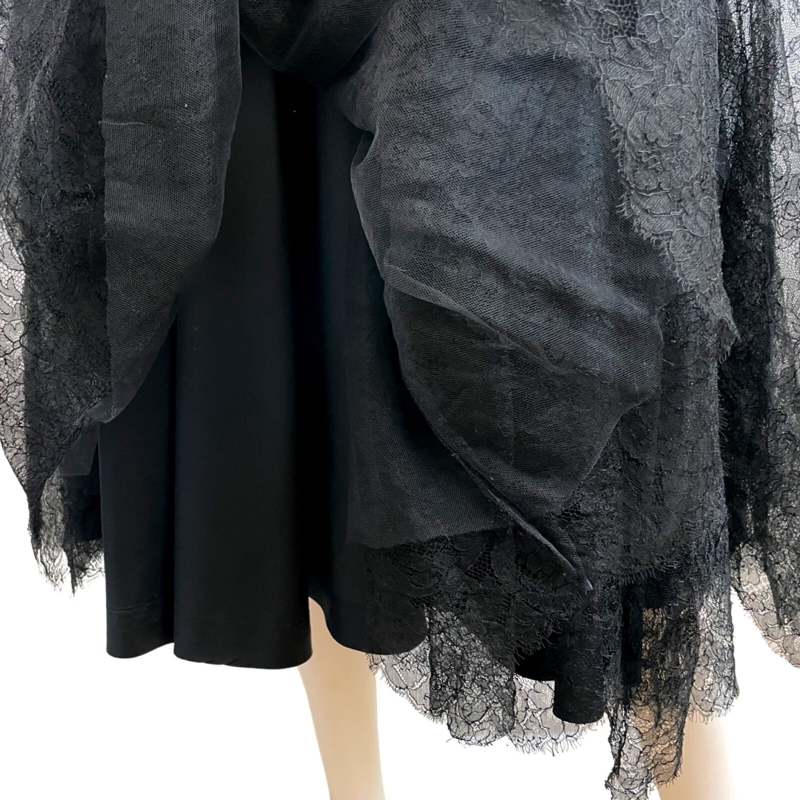 Vintage 1950s Black Dress Lace Crinoline Fit & Flare Special Occasion Size XS