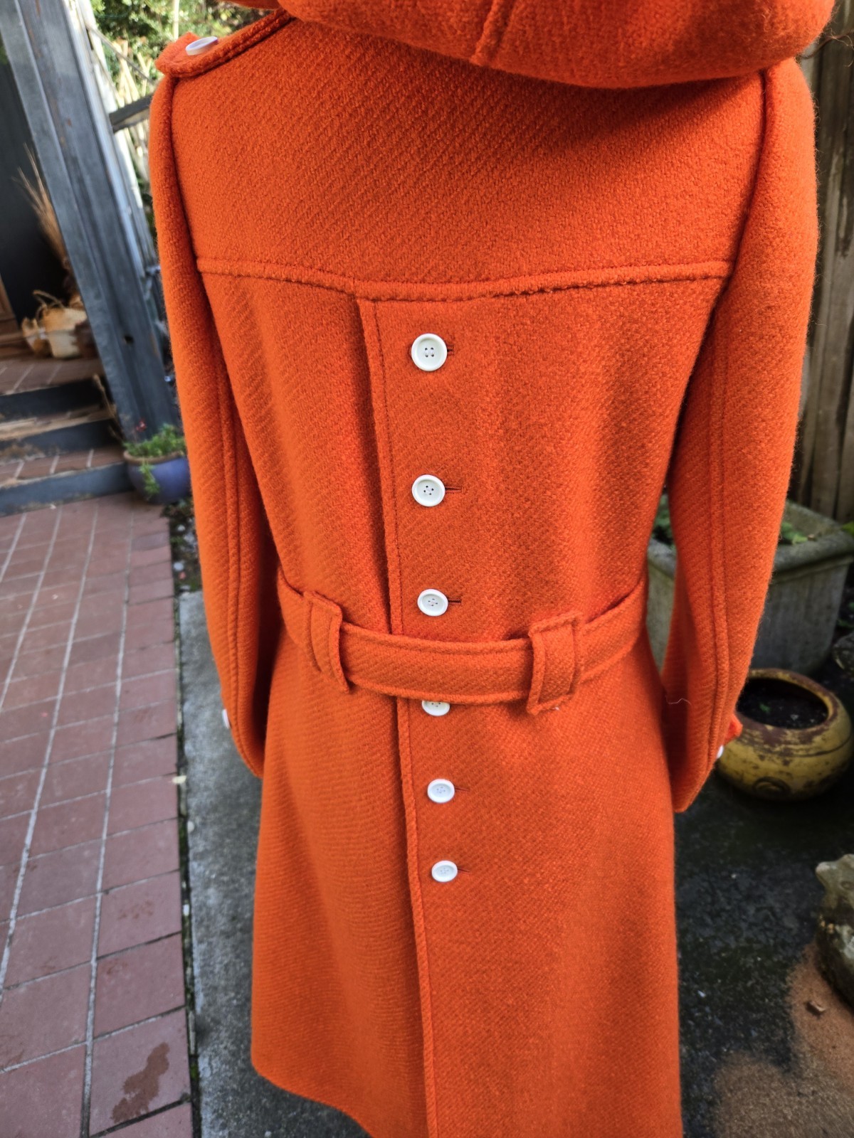 Vintage Rare 60’s Hyperbole Courreges Paris Orange Wool Womens Coat