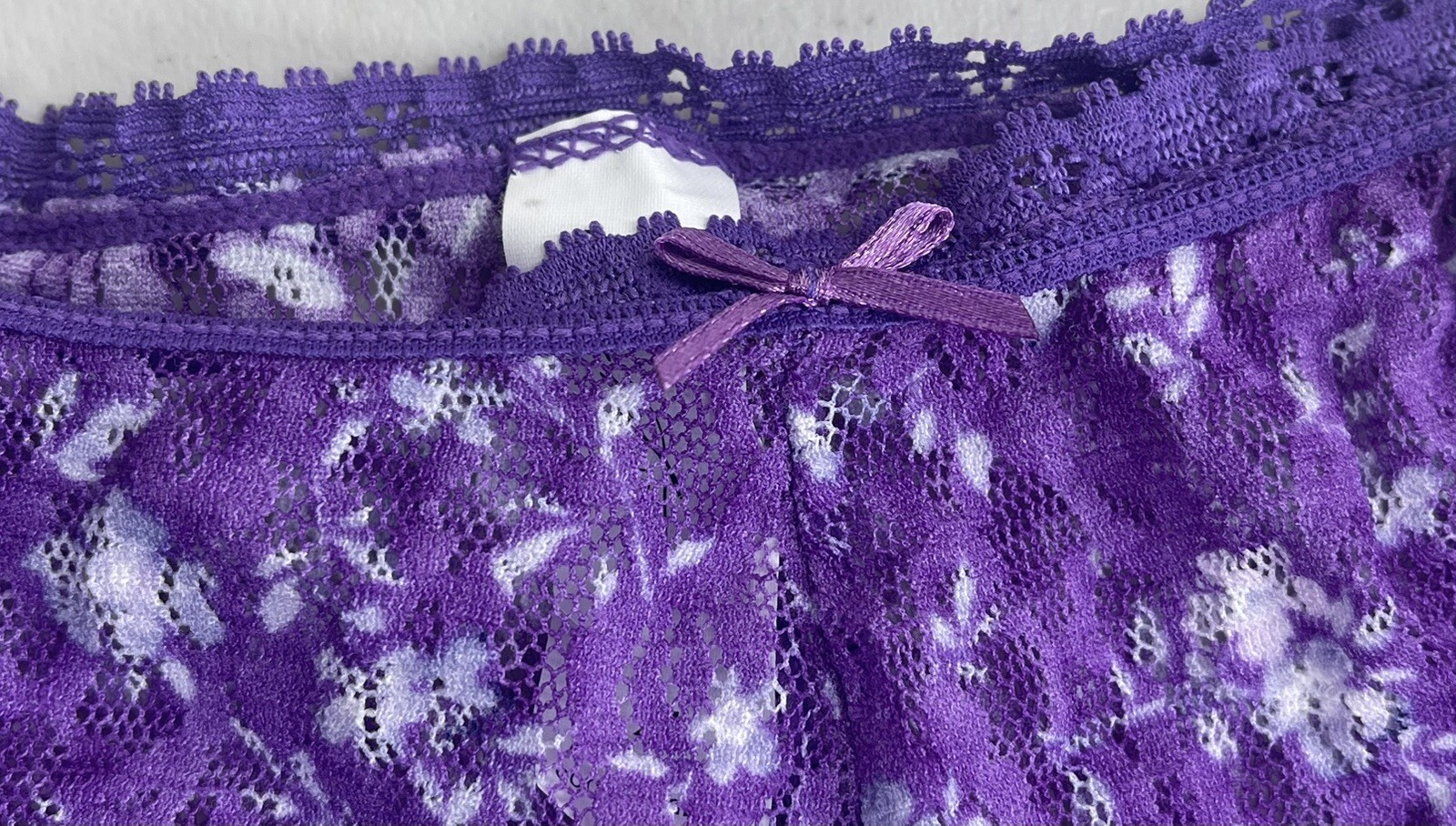 Vtg Nylon Panties Secret Treasures Purple Ruffle Lace Hipster Brief NWT 90’s Y2k