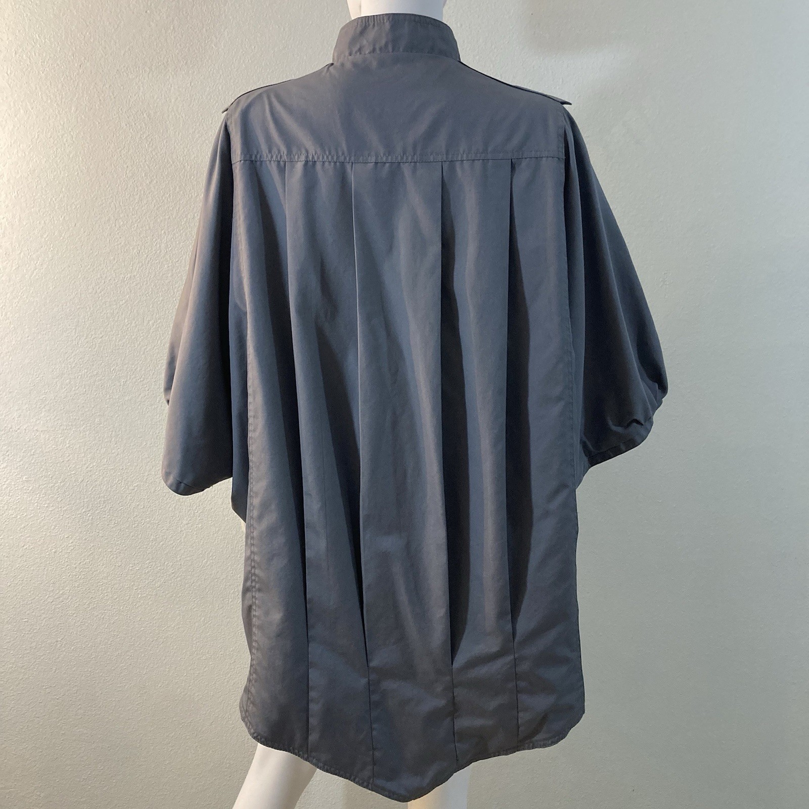 Vintage 1980’s Reversible Cape Poncho One Size High Neck Gray and Lavender
