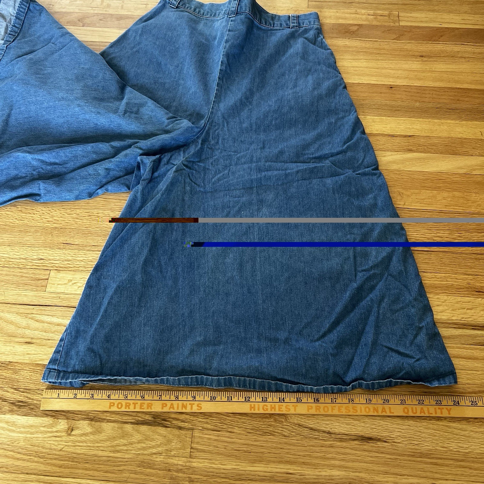 Vintage Denim Culottes Flare Wide Leg Capri Shorts Frontier Classics 32” Sz 14
