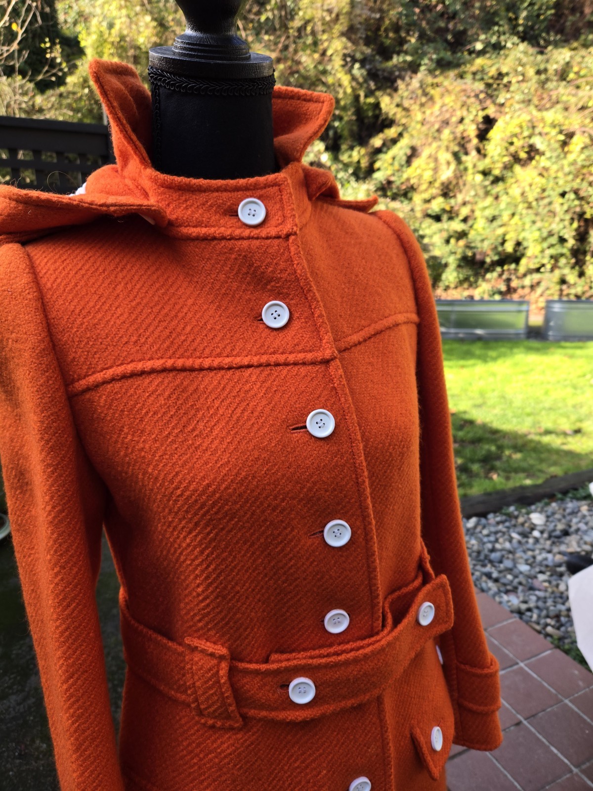 Vintage Rare 60’s Hyperbole Courreges Paris Orange Wool Womens Coat