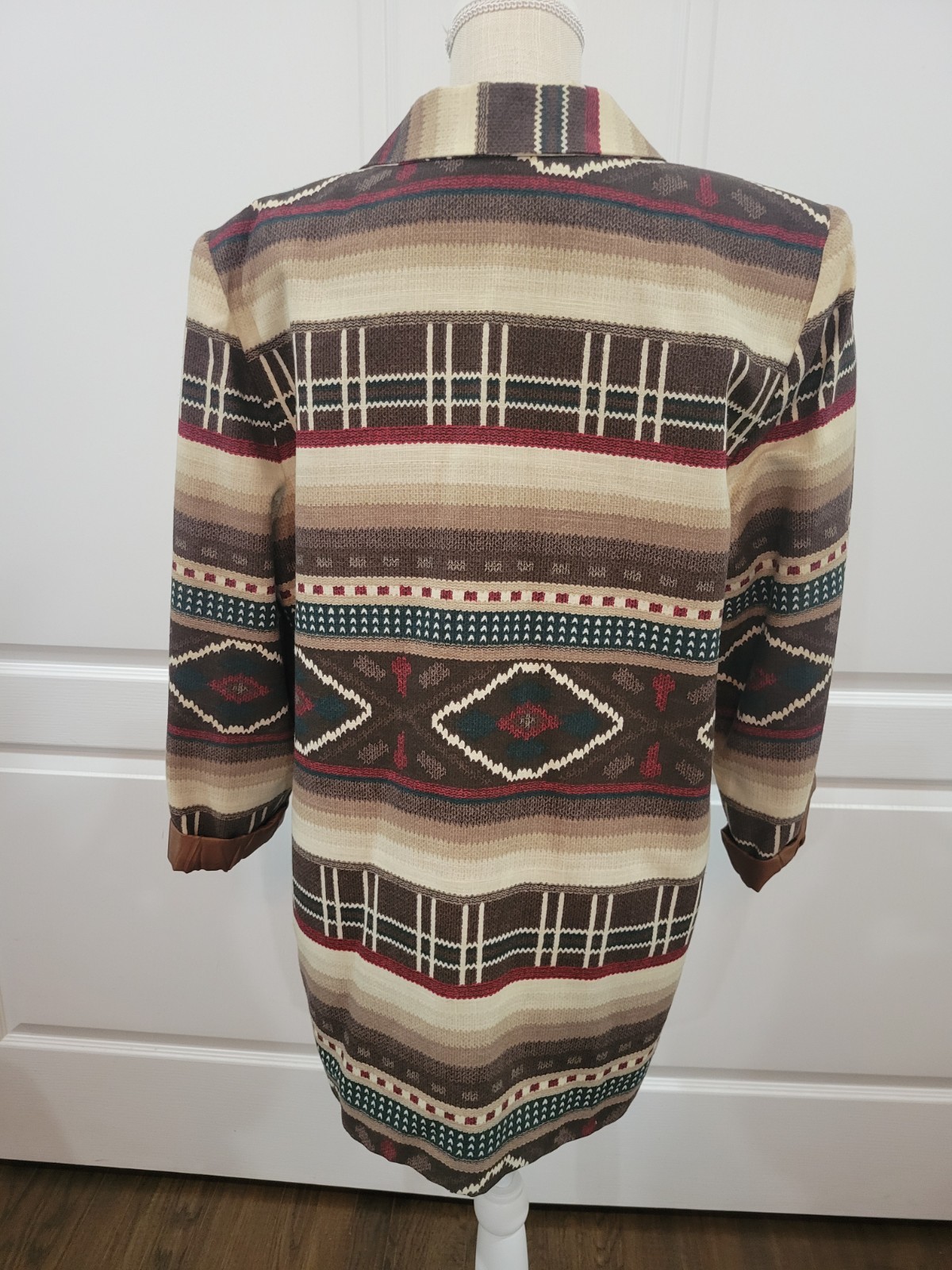 Southwestern Oversized Blazer Jacket Womens L Earth Tone Aztec 90s UNITS