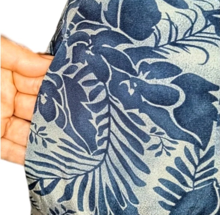 Vtg PENDLETON Womens 8 Blue Silk Floral Long Split Back Button & Zip Skirt NWT
