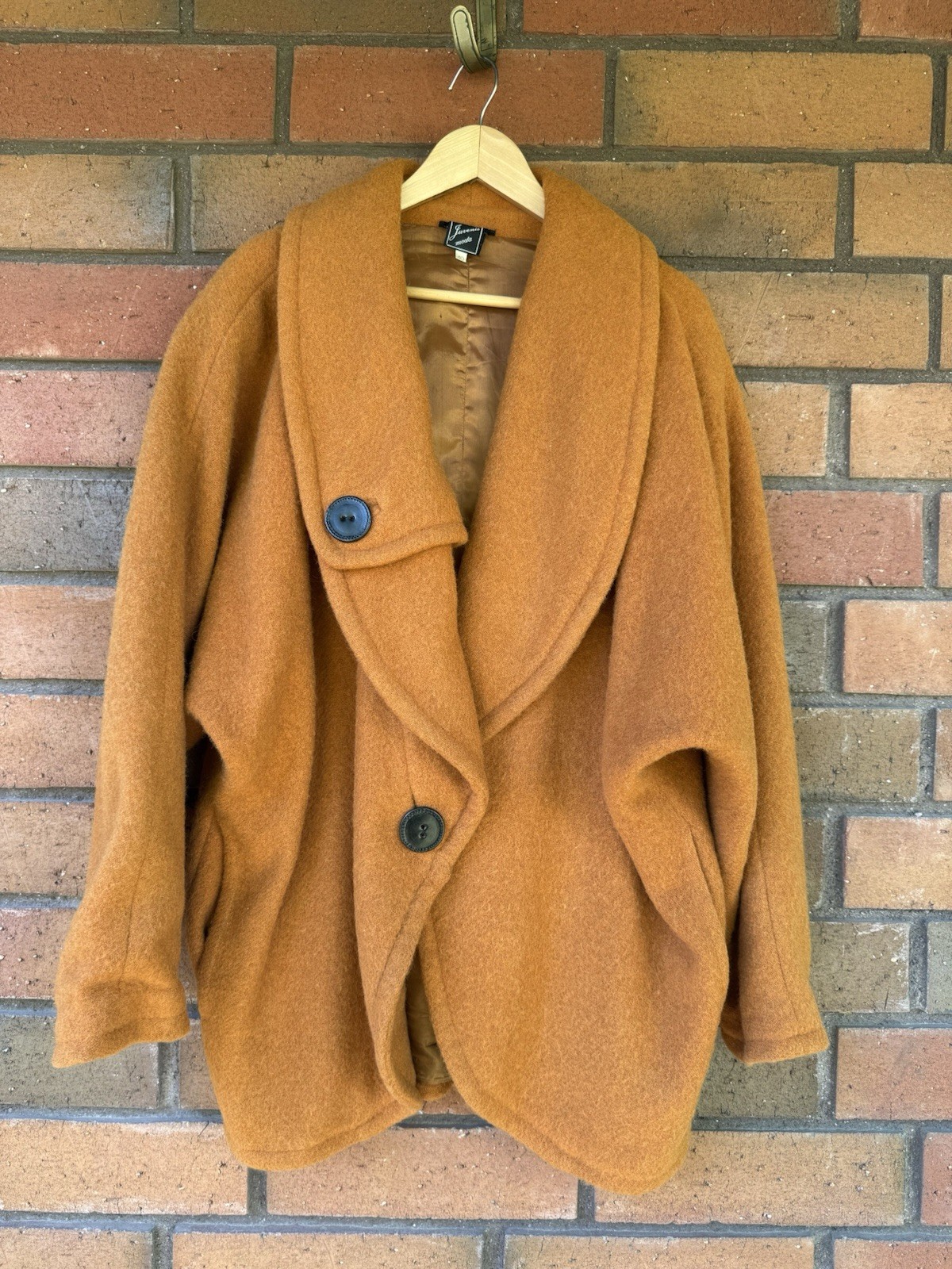 1970&rsquo;s Mid Century Modern Wool Jacket Made In Italy | Burnt Orange | IT 40 US L