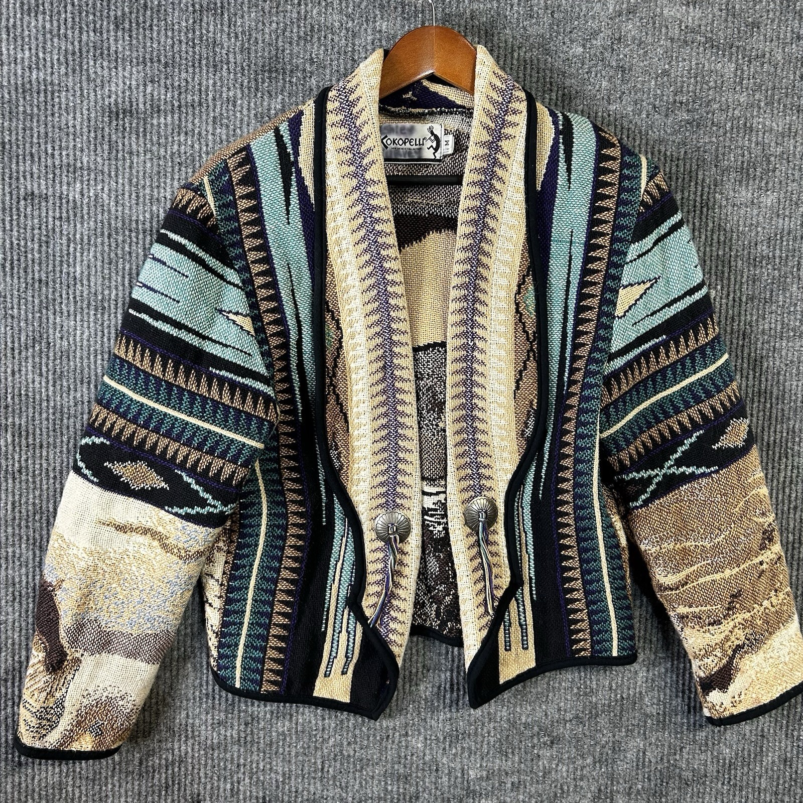 Vintage Western Cardigan Women’s Medium Southwestern Kokopelli Sweater