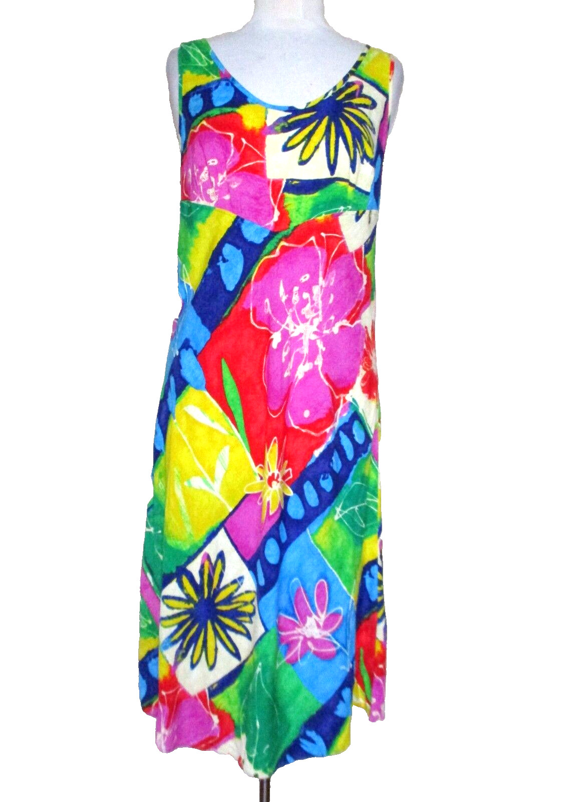 Jams World Dress M Women Flower Sleeveless Tank Dress Beach Summer Vacation