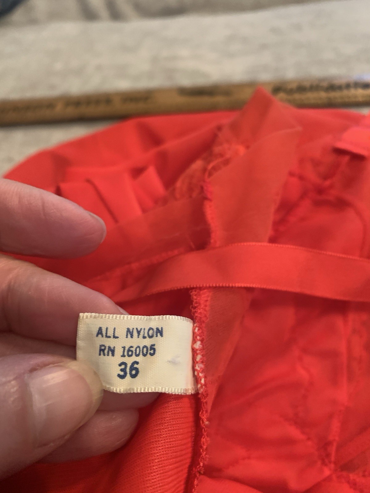 Vintage Charmode 100% Silky Nylon Red Full Slip Lace Detail Pleated Cups Sz 36