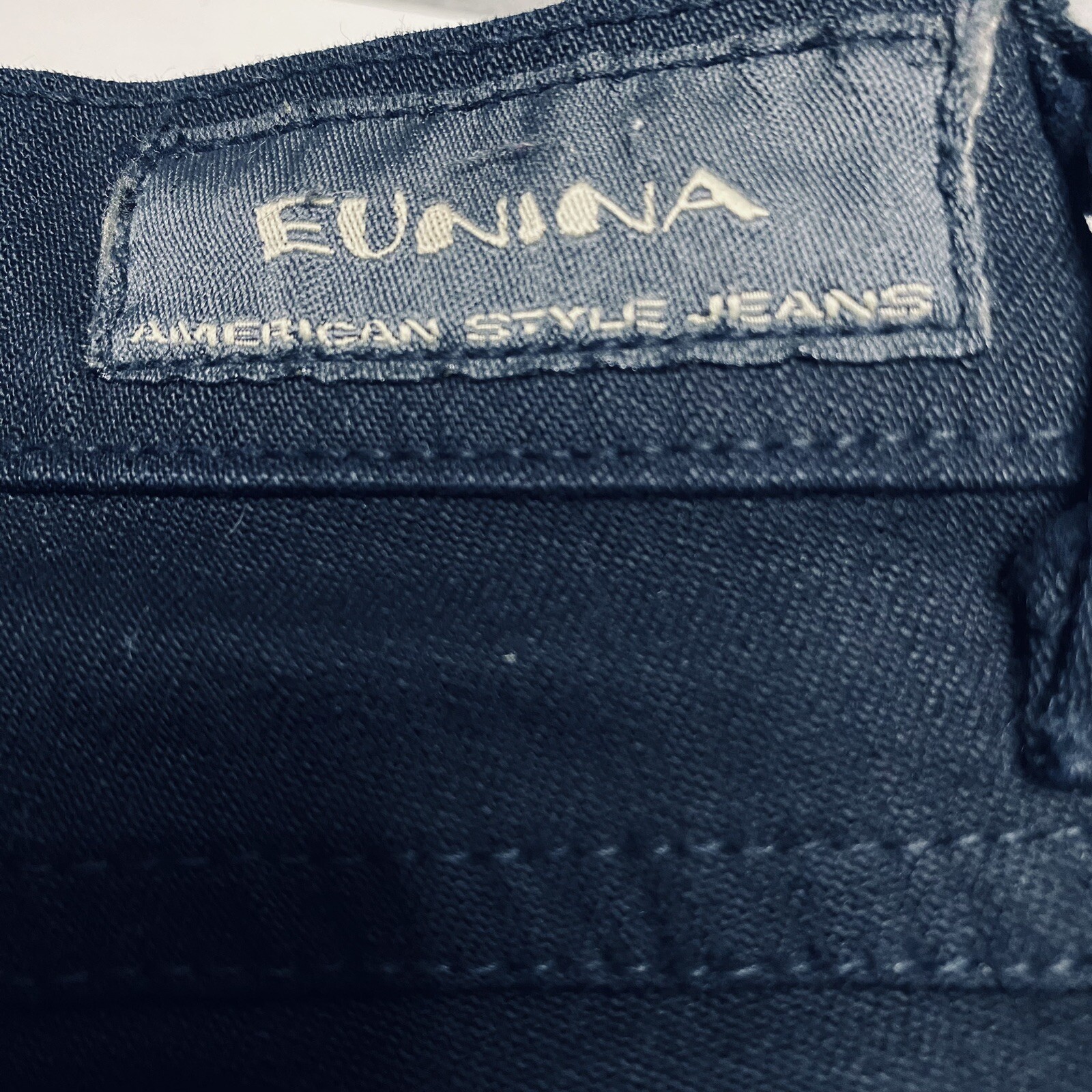 Vintage 1990s Eunina American Style Jeans, Black, Flare 9”, Size 5, Jr. 28x31x34