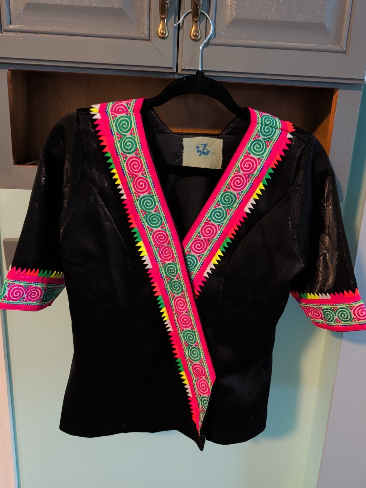 Hand Embroidered Vintage Hmong Jacket Size M