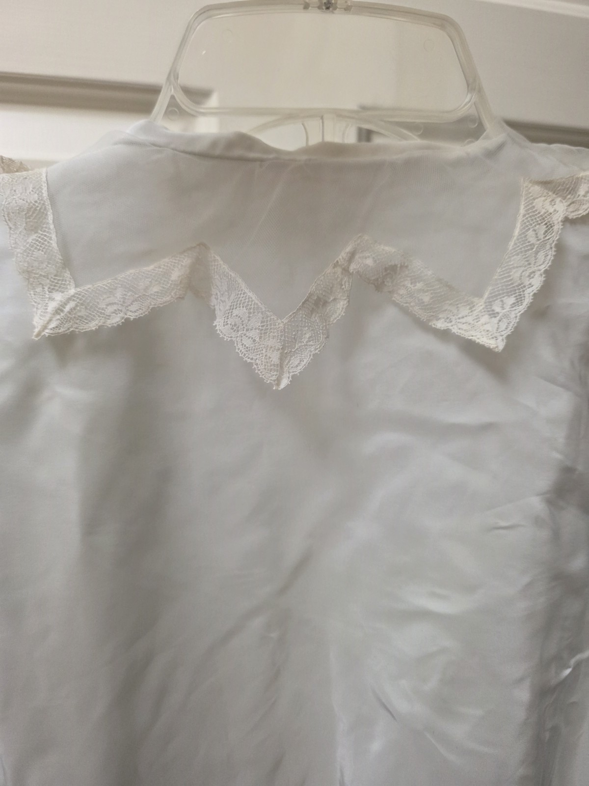 1950s NEW Artemis Bed Jacket Blue Ice, Scalloped Edges & lace trim M/L Rare!