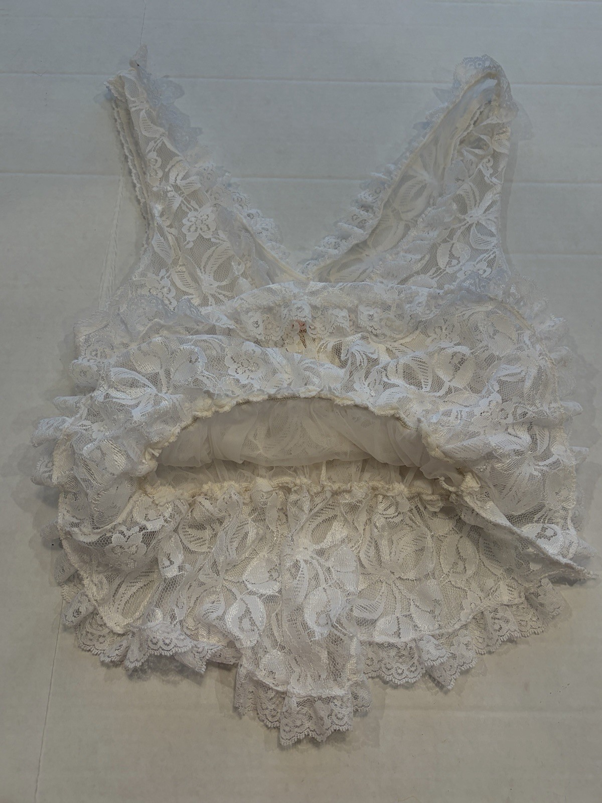 Vintage Tosca Lingerie Ivory Lace Camisole Coquette Cottagecore Bridal Sheer L