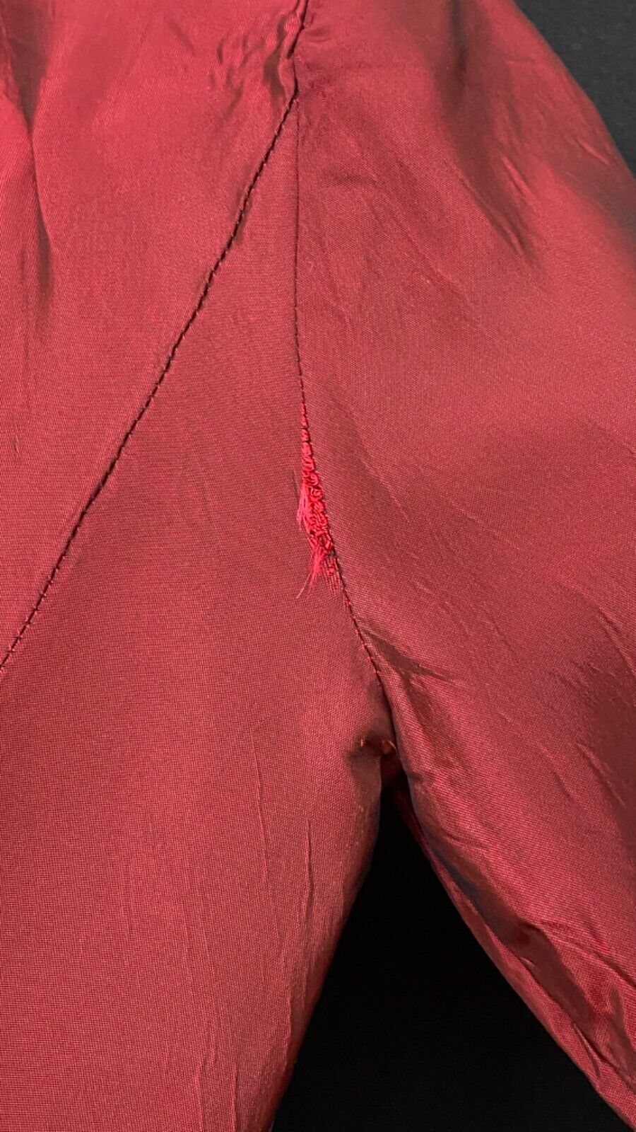 Vintage 1980s red Victorian-style jacket S M long goth glam tuxedo tailored
