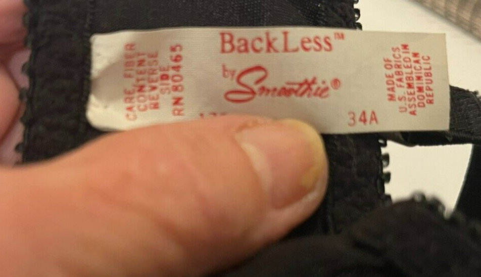 Vintage 1970&rsquo;s Backless By Smoothie Bra 34A Underwire NWT
