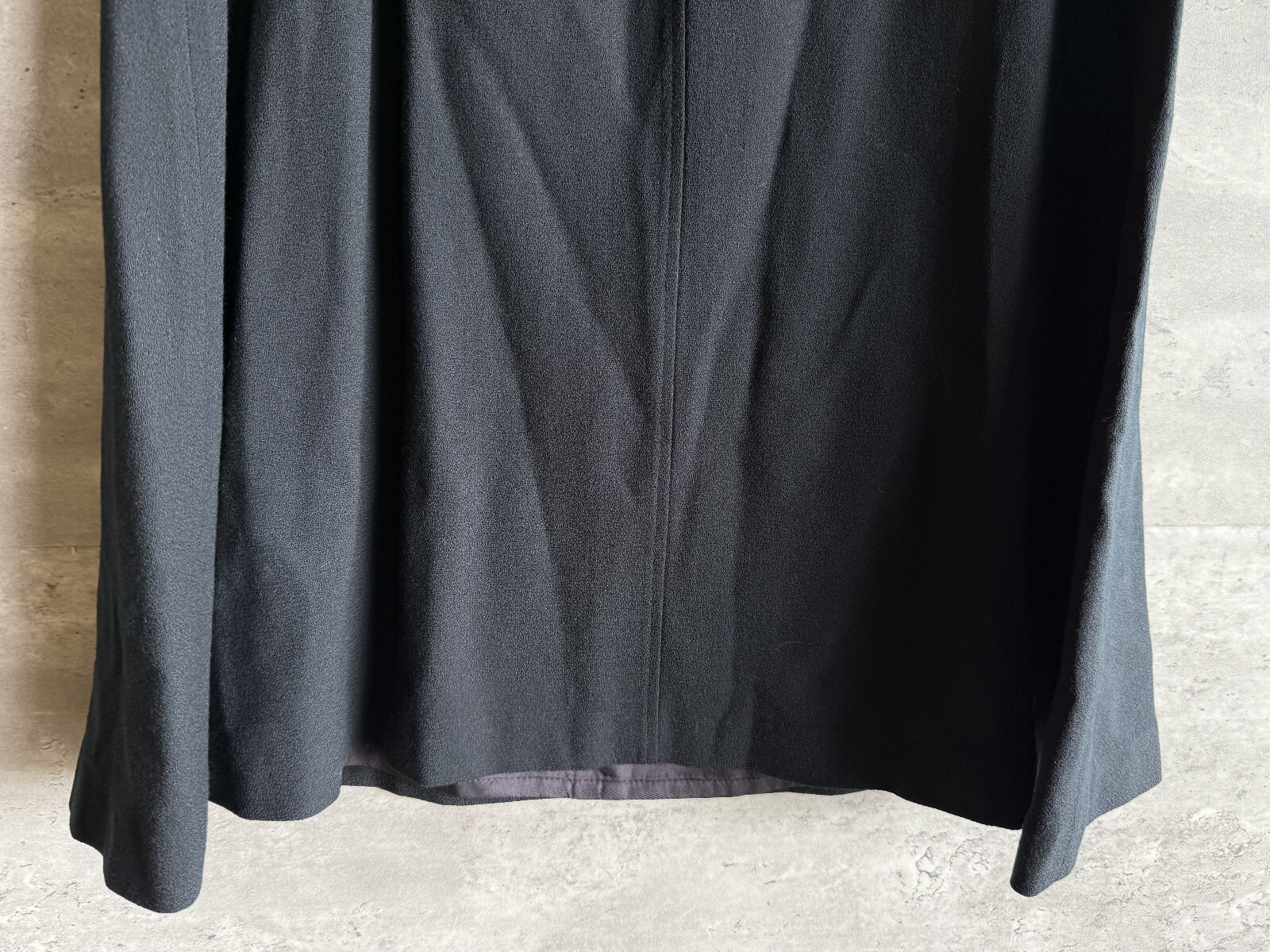 Vintage 1980s Lloyd Williams Black Wool Acetate Lined A-Line Pocket Skirt Sz 14