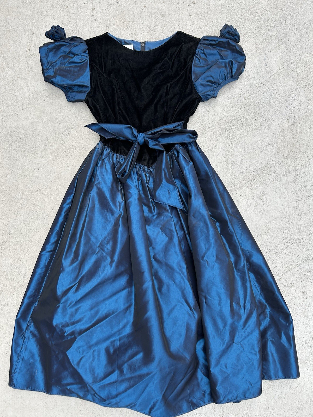 Vintage! GUNNE SAX By Jessica McClintock (Made in USA) Blue Shine DRESS sz 14
