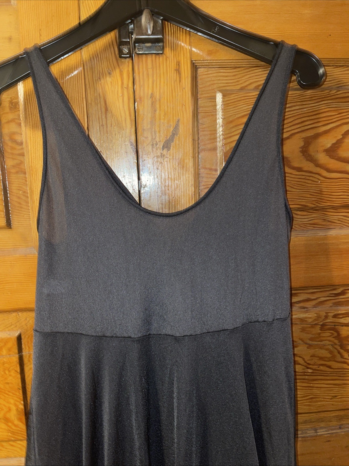 VTG Vanity Fair Sheer Negligee Nightgown Black Bust Sz 36 Tricot Nylon