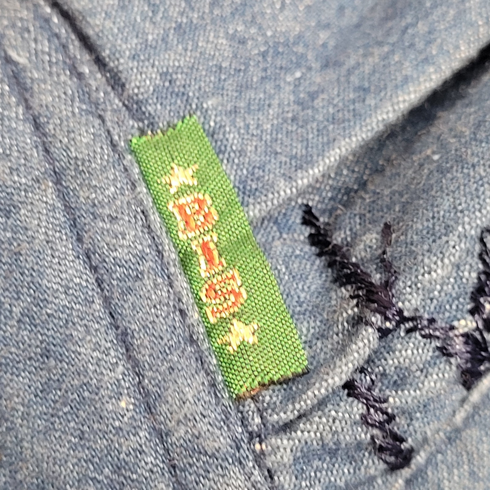 Vintage Gene Ewin BIS Shirt Womens M Wrinkled Rich Denim Embroidered 90&rsquo;s USA