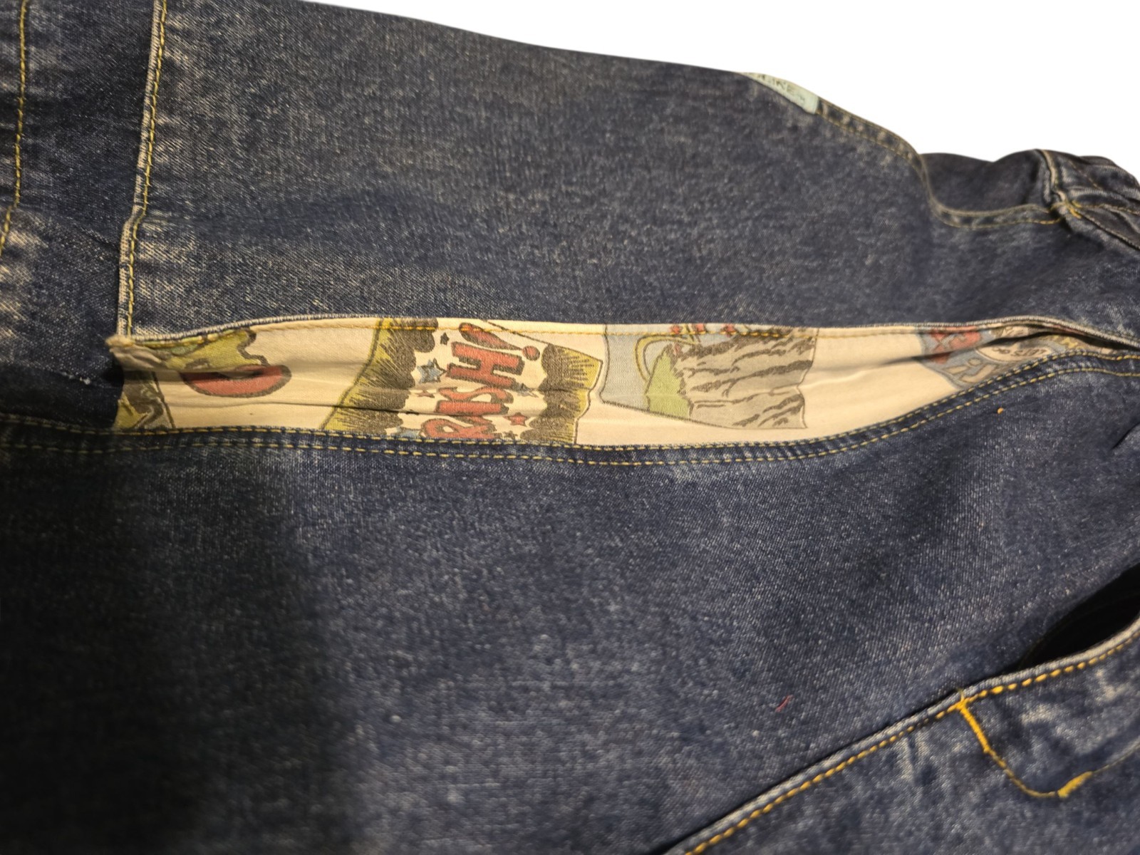 Rare VTG 80s Women’s Gasoline Jeans Comic Strip Accented Pockets Snap Sz 11