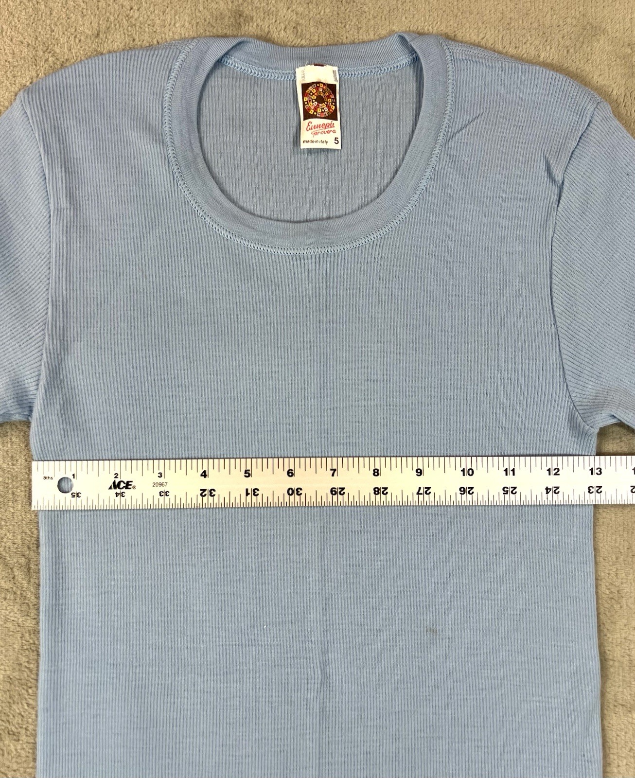 Vintage Wool Blend Base Layer Women&rsquo;s M Italy 5 Blue NWOT NOS Made in Italy