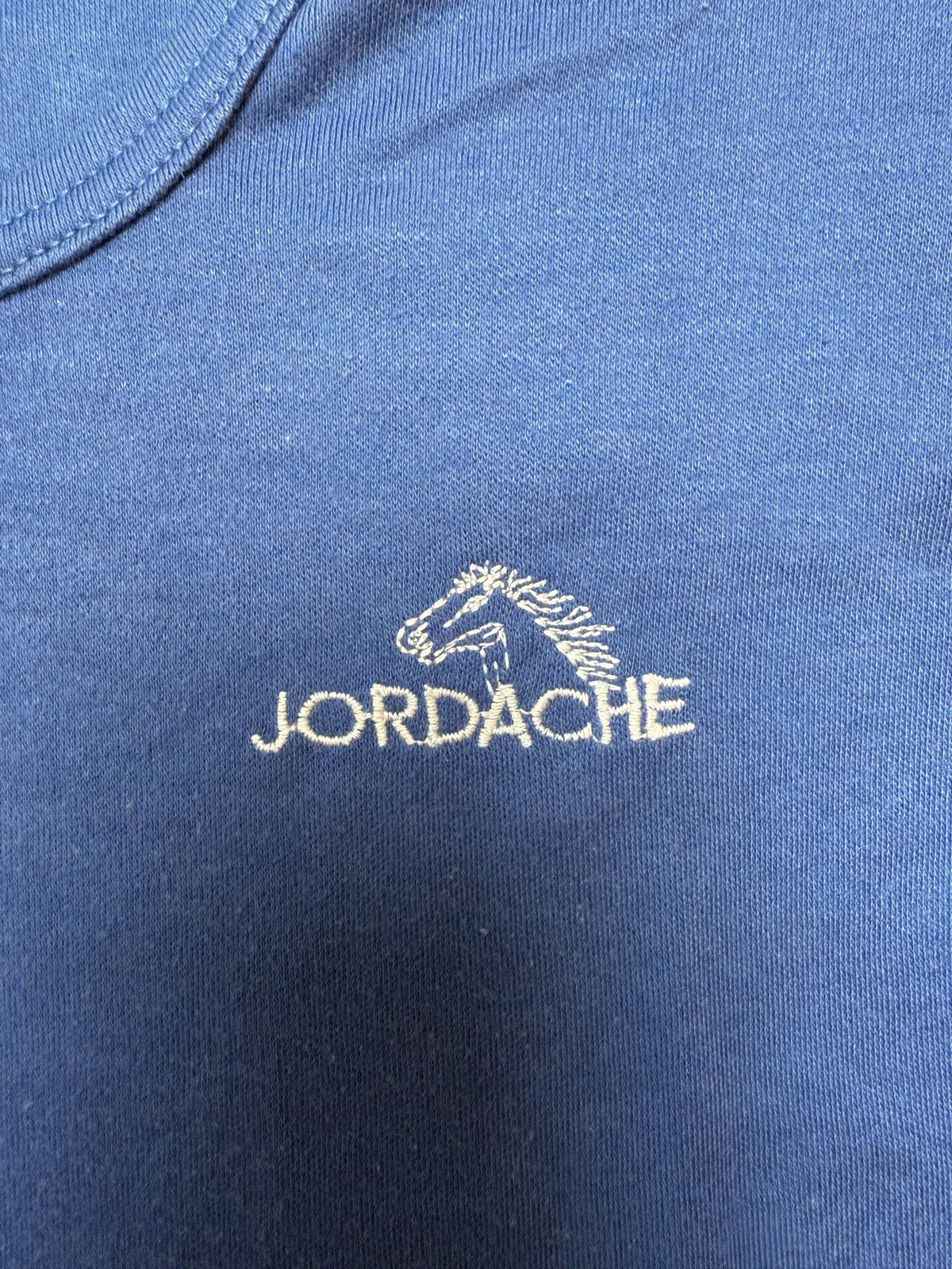 VTG Jordache Embroidered Logo Solid Blue 1980&rsquo;s Women&rsquo;s Long Sleeve T-Shirt