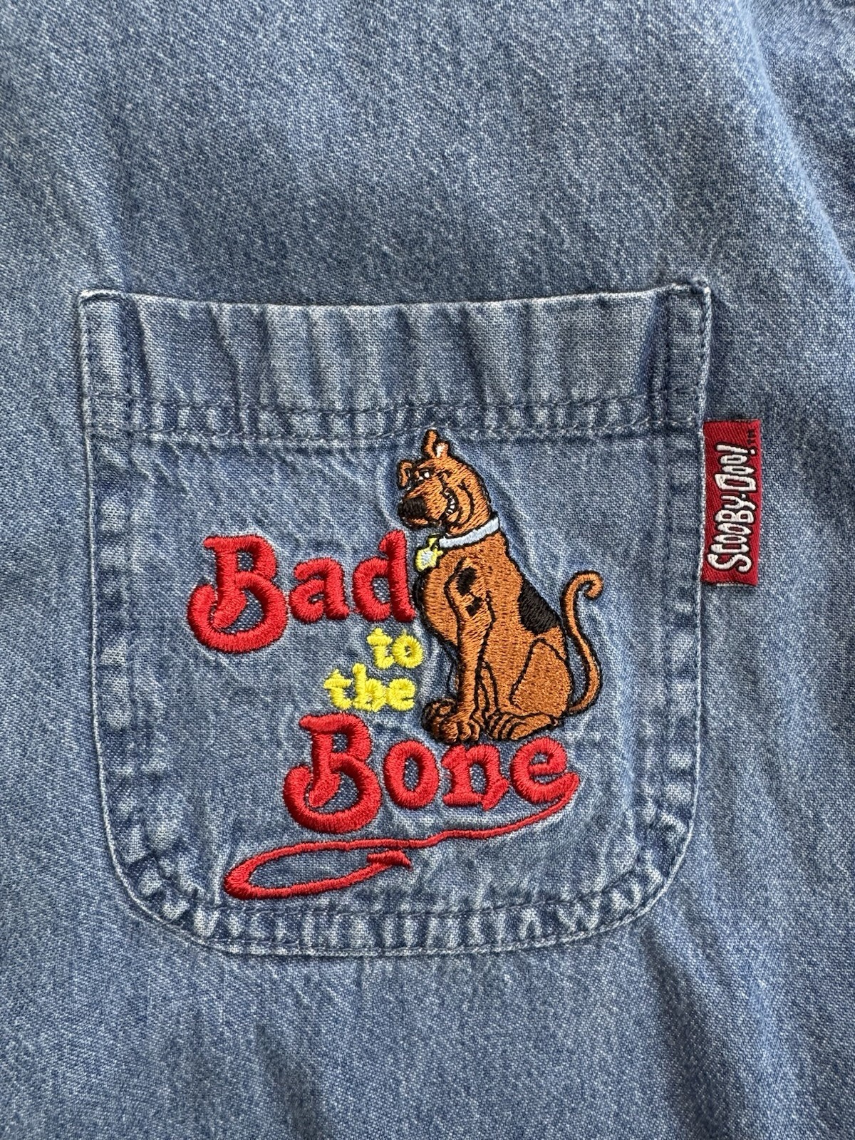 Vintage 90s Scooby Doo Cartoon Network Denim Button Up Shirt Womens XXL