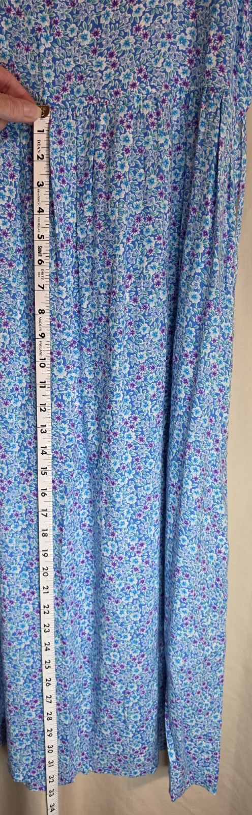 Vintage ERIKA COLLECTION Short Sleeve Cottage-Core Size Large Blue Ditsy Floral
