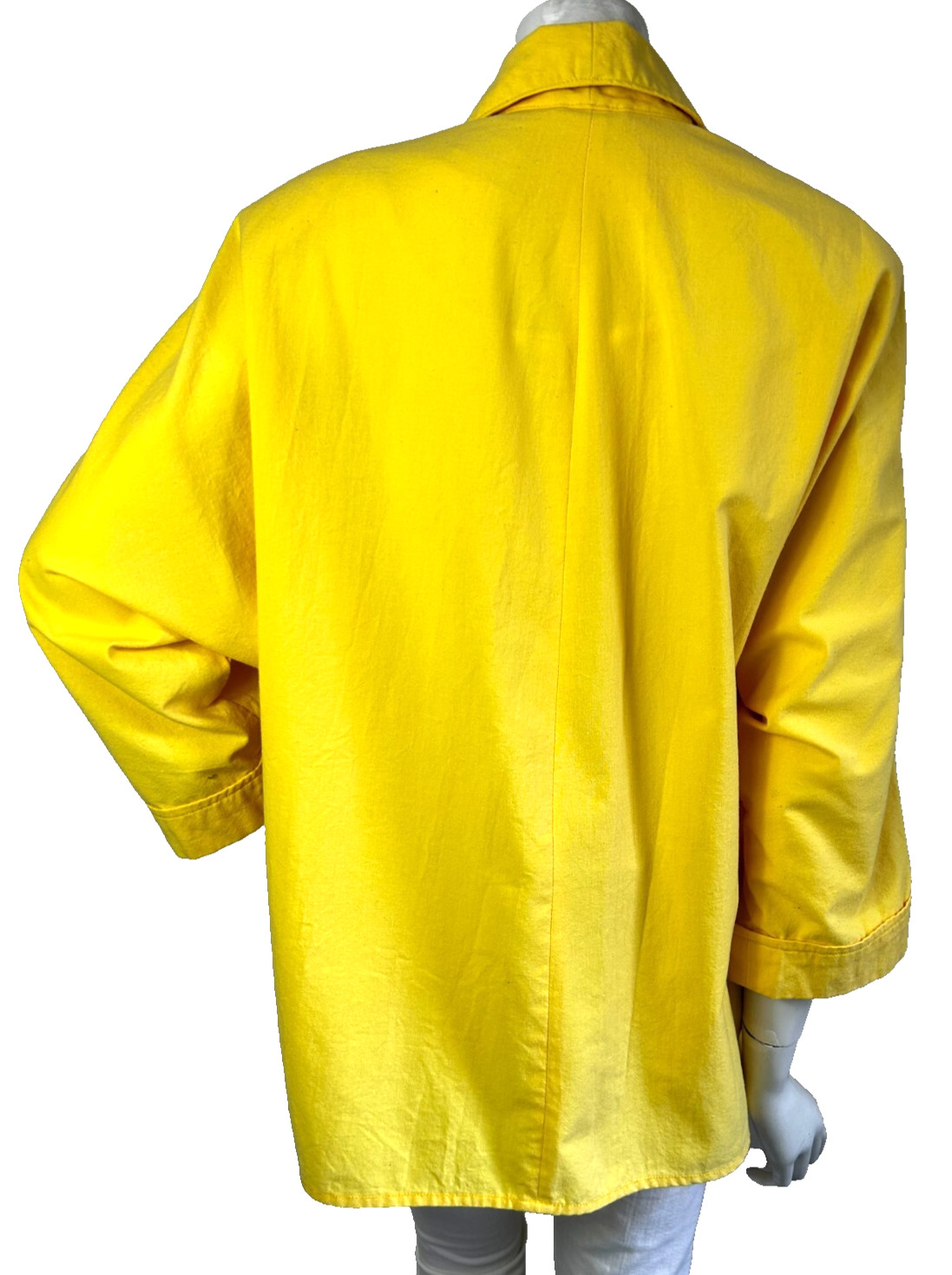 Vintage 80s Made Exclusively For Deb Raglan Sleeve Blazer Yellow Size Medium EUC