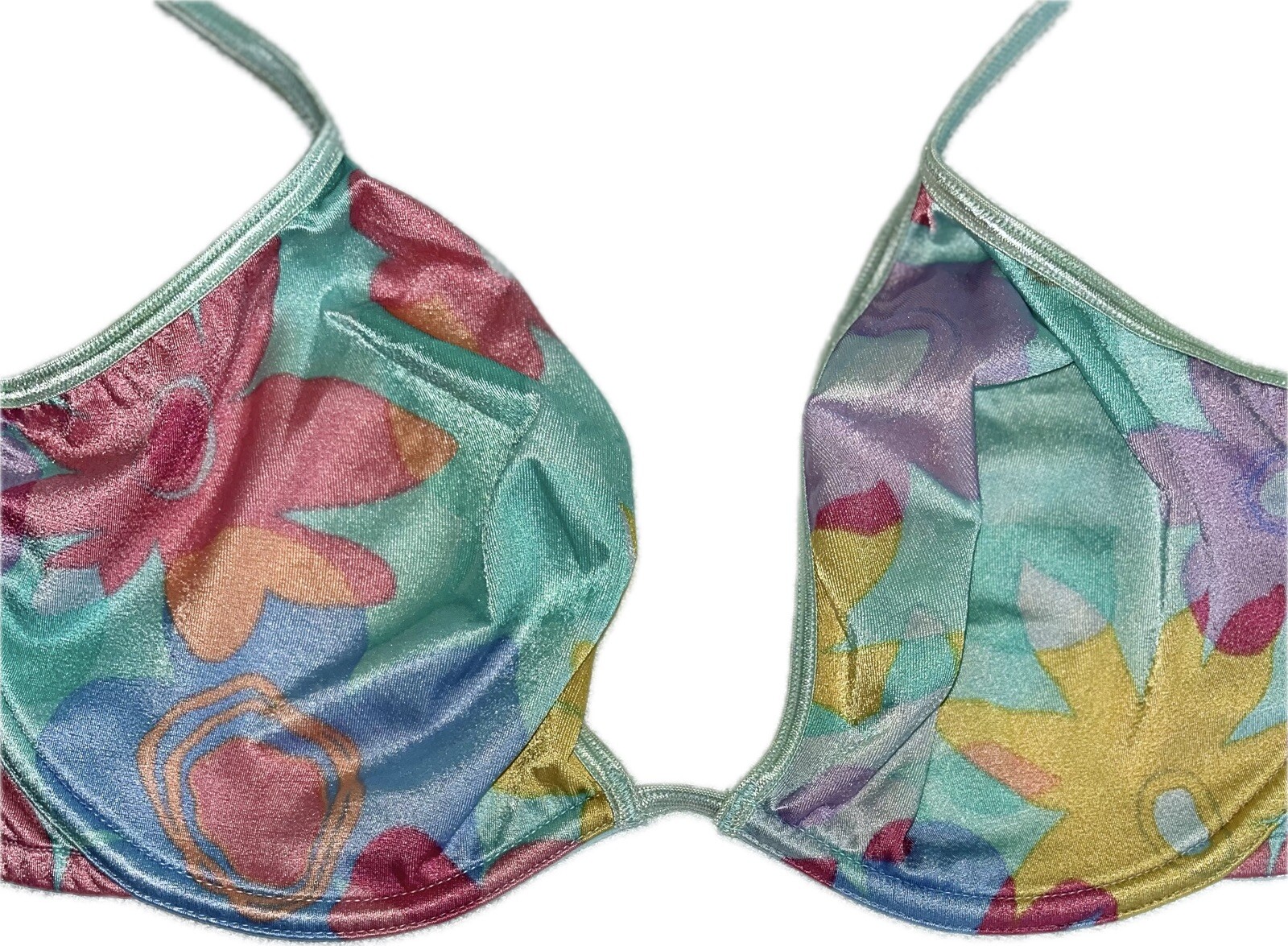 Vtg Victorias Secret Bra Y2K Unlined Pop Floral Purple Vanity Fair Panty 6 M 36D