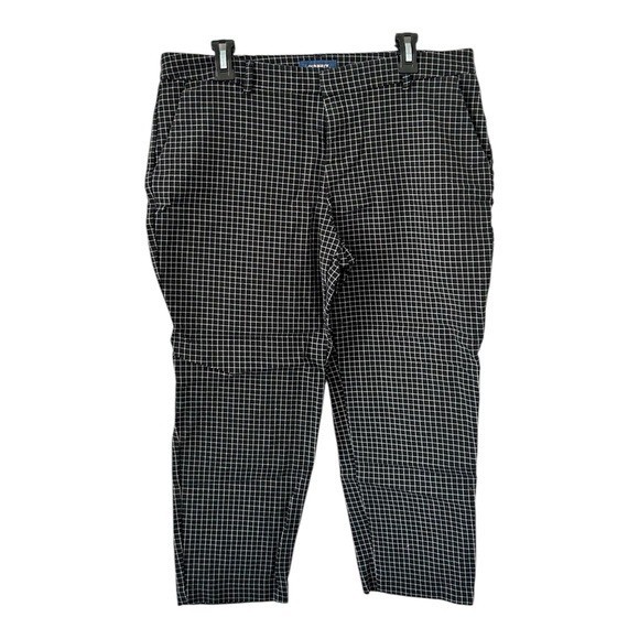 Old Navy Harper Mid-Rise Black and White Checkered Pants Size 14