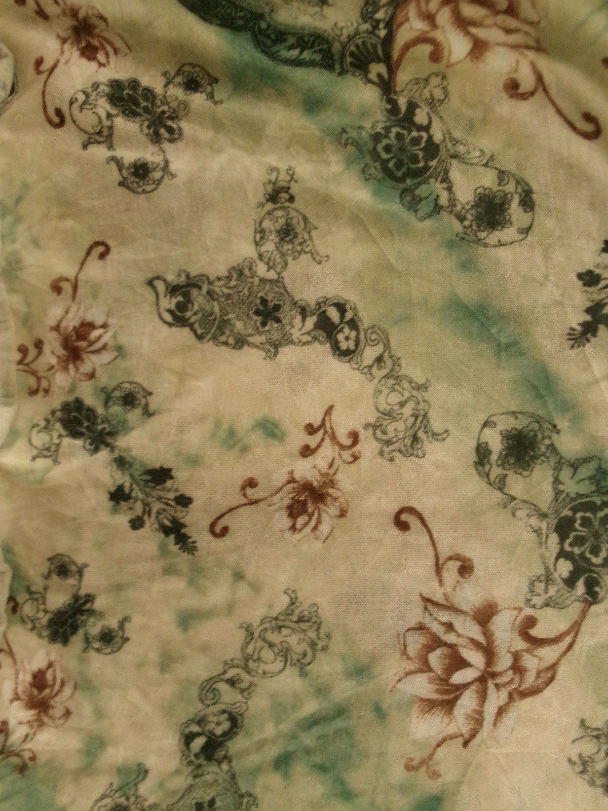 Vali-Vintage Green Floral V-Neck Ruffle Cap Sleeve Pullover Blouse Top