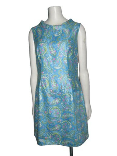 VTG Paisley Floral Psychedelic Sleeveless Mod GoGo Playsuit Skort Romper Dress