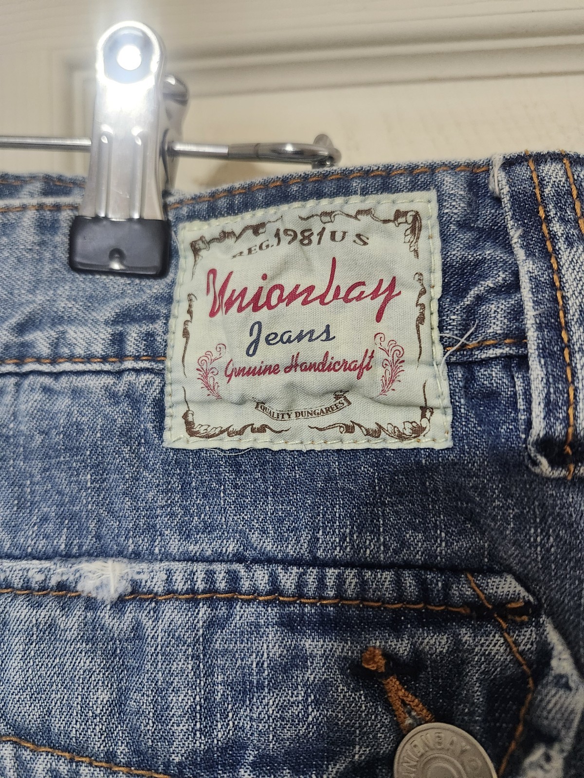 Vintage Denim Skirt With Split In Back unionbay Juniors Size 15 Y2K classic