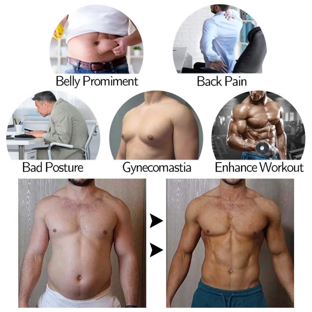 Men&rsquo;s Body Shaper Compression Vest Abdomen Shapewear Tummy Slimming Sheath Gynec