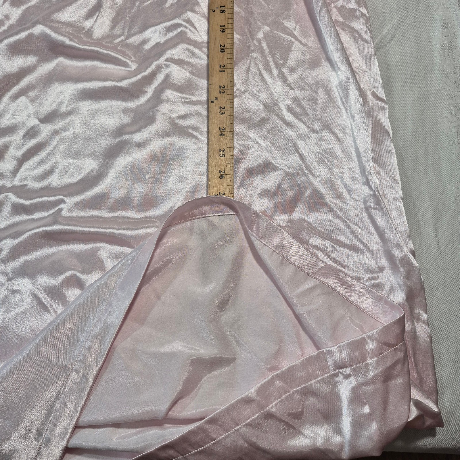 VTG Heavenly Bodies Miss Elaine Pink Satin Nightgown Lace Trim Cottagecor 2XL