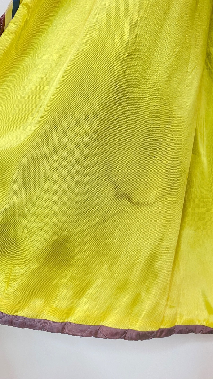 Vintage 1930s 1940s dressing robe maxi dress wrap purple yellow rainbow long
