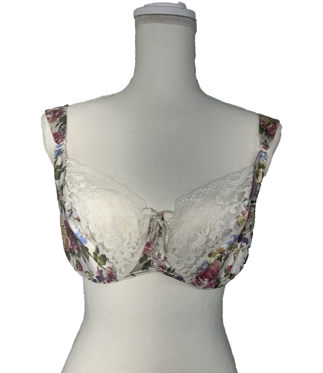 Vintage Maidenform Heartstrings Underwire Satin Lace Floral 34DD