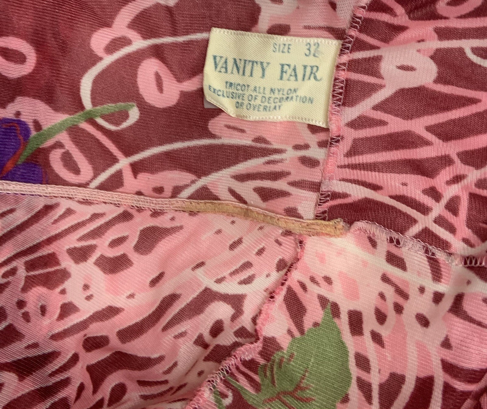 Vintage 70s Floral Slip Dress Size 32 Small Vanity Fair Made In USA 🇺🇸