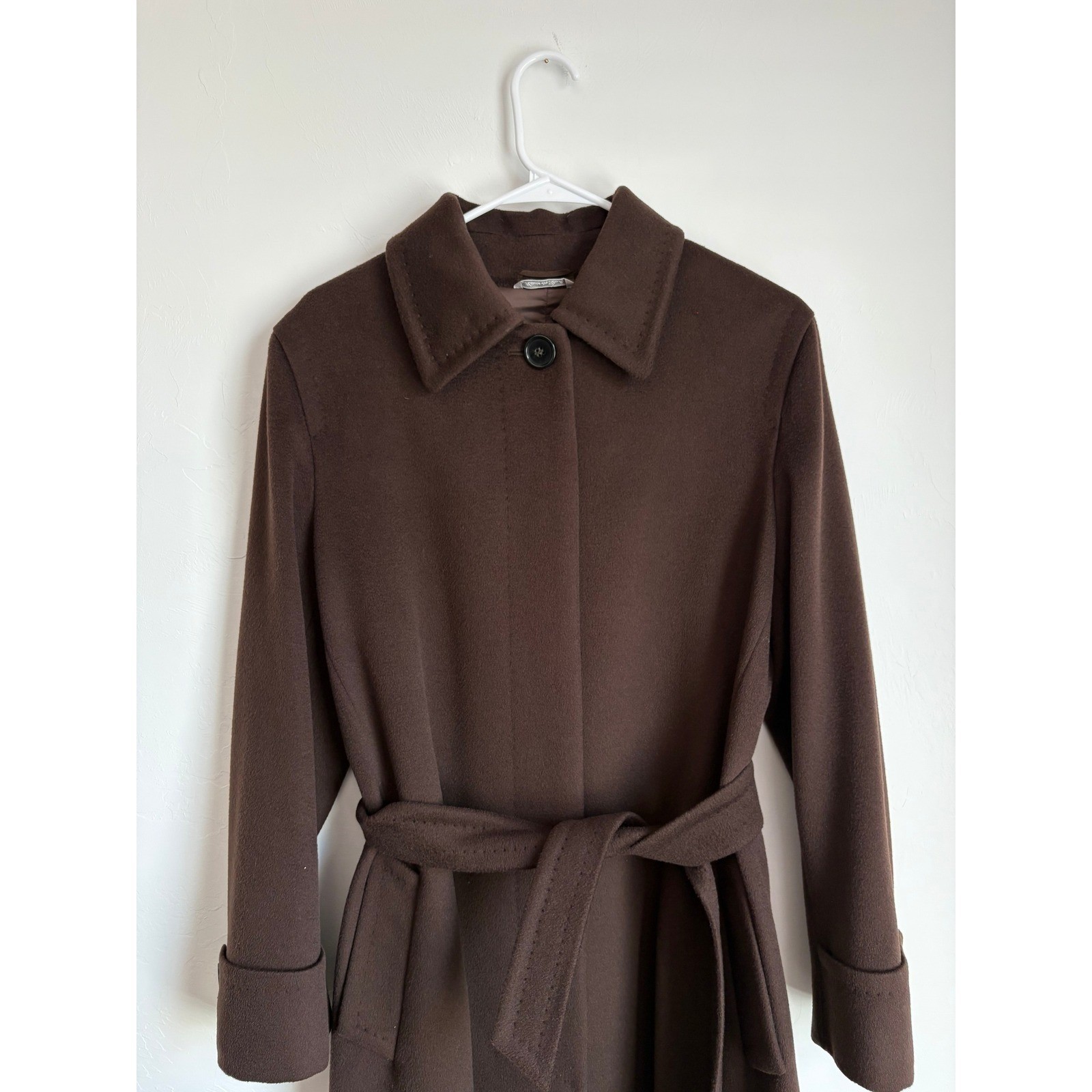 Vintage Max Mara Alpaca Wool Belted City Overcoat Old Money Quiet Luxury Preppy