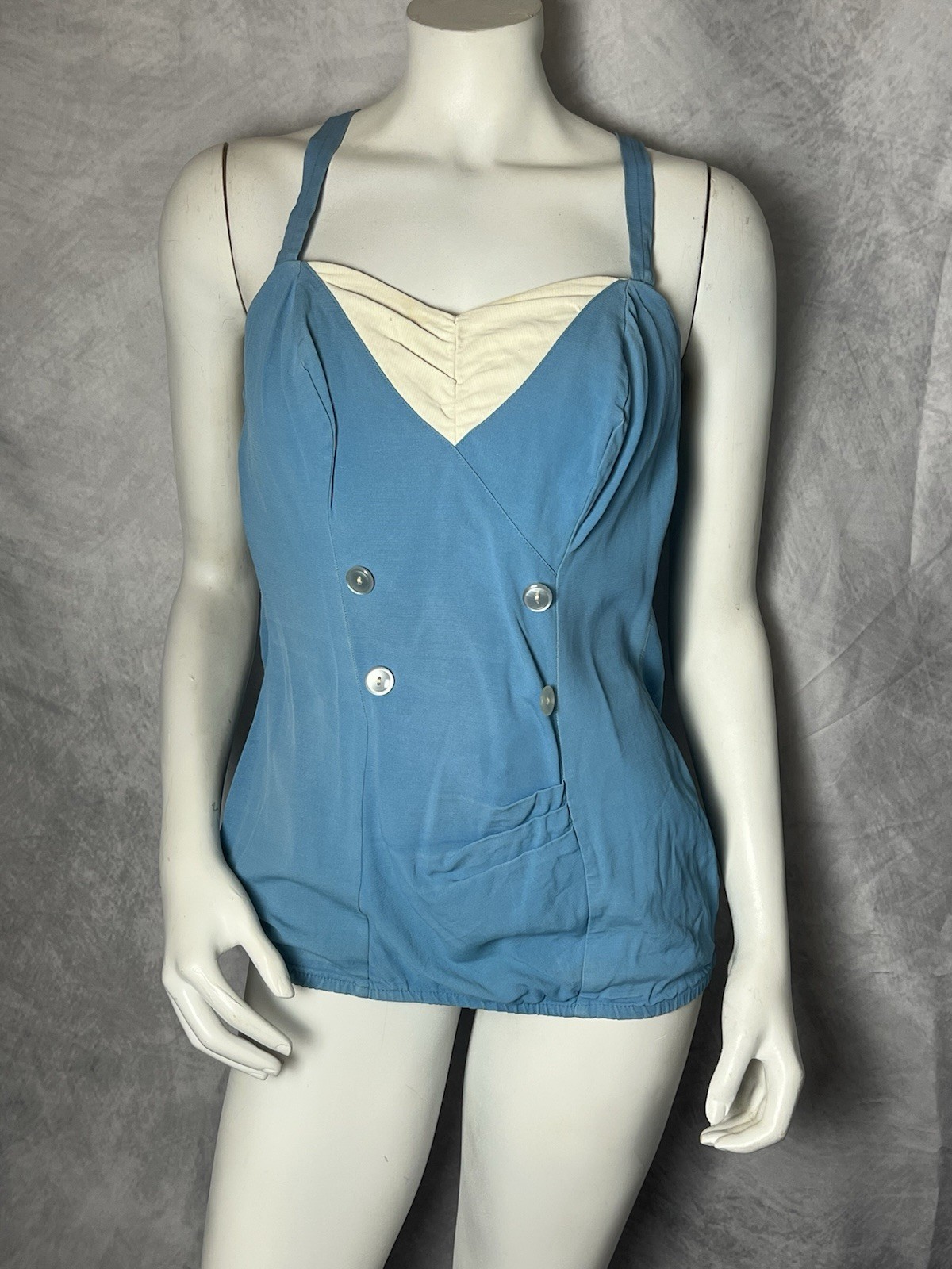 Vintage 1950&rsquo;s Catalina Blue Swimsuit Bathing Suit One Piece Size S/M