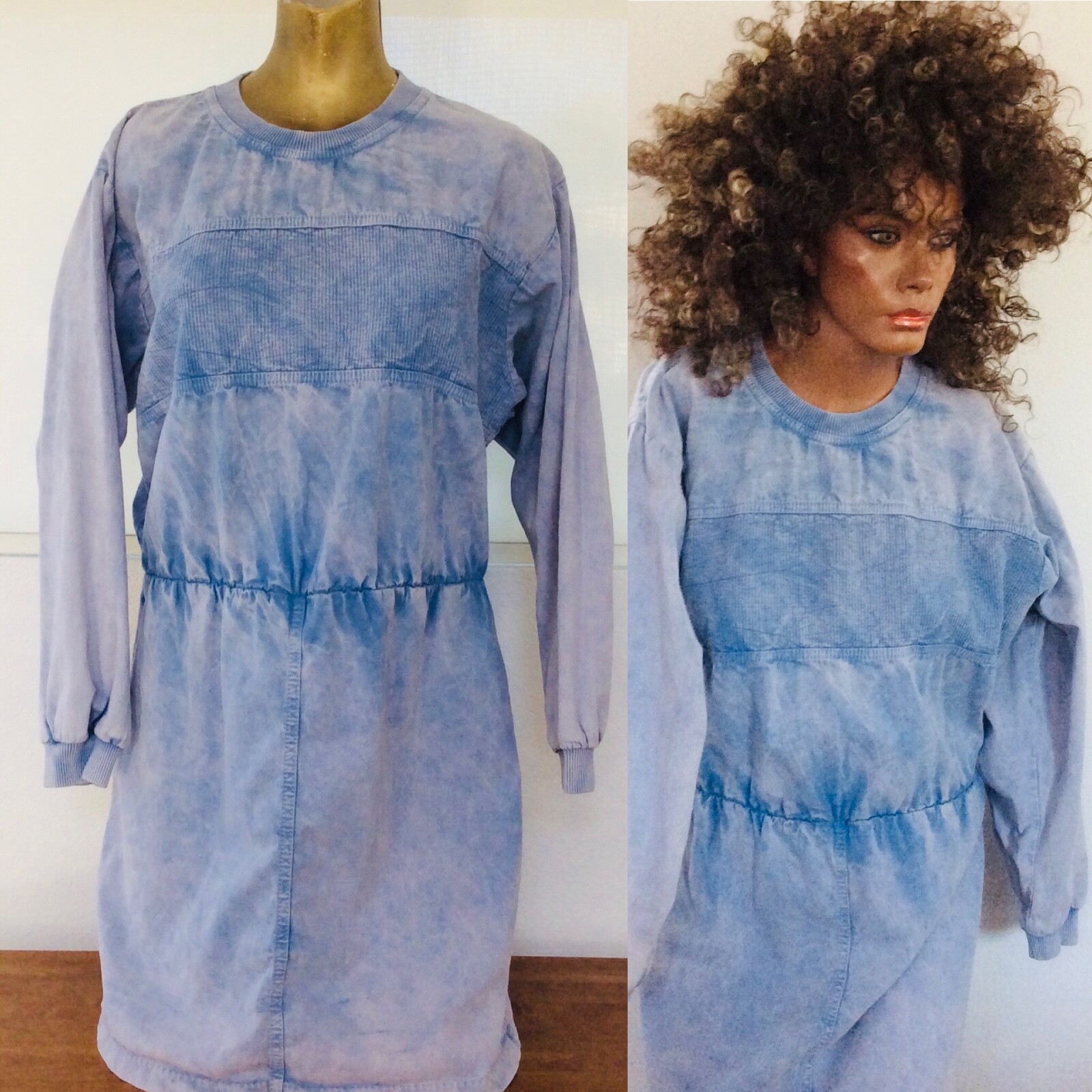 Vintage 80’s CHEROKEE Denim Chambray SLOUCHY DRESS Size 12