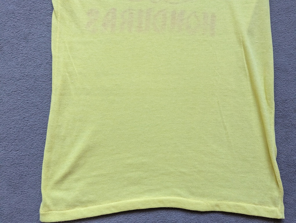 Lancer Vintage 70s 80s where the hell is Honduras yellow shirt womens size 36