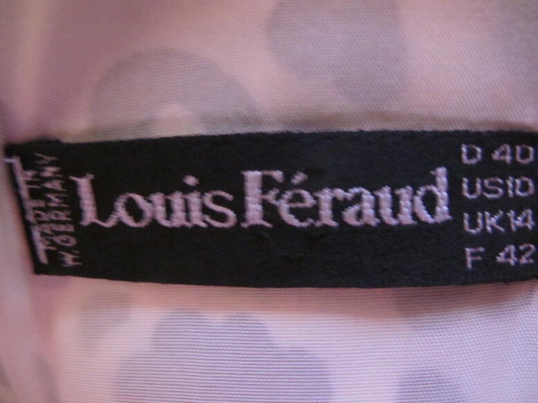 Louis Feraud Vintage 80s Silk Suit~Black White Top + Black skirt~Women 10~FREE H