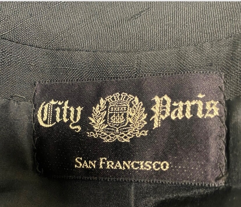 1950s Vtg Silk Jacket Womens Black Size S City of Paris San Francisco Philippe C
