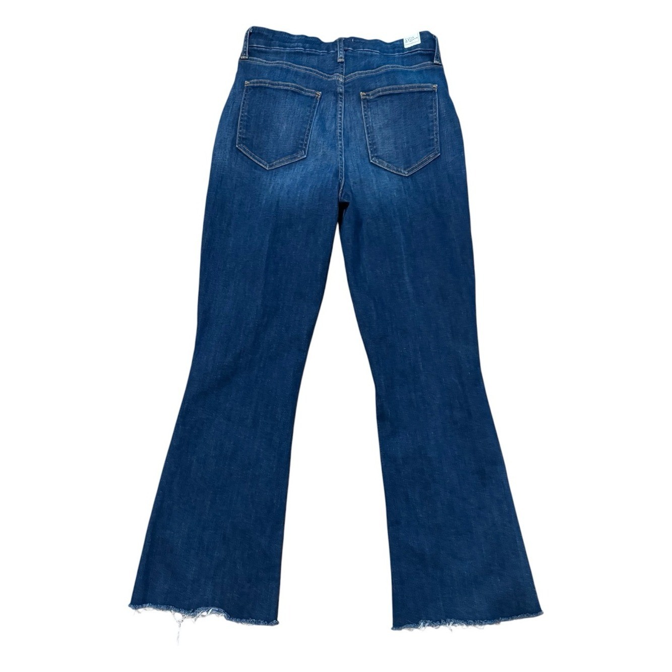 Frank & Eileen Killian Crop Flare Jeans Dark Wash Raw Hem Size 29 EUC