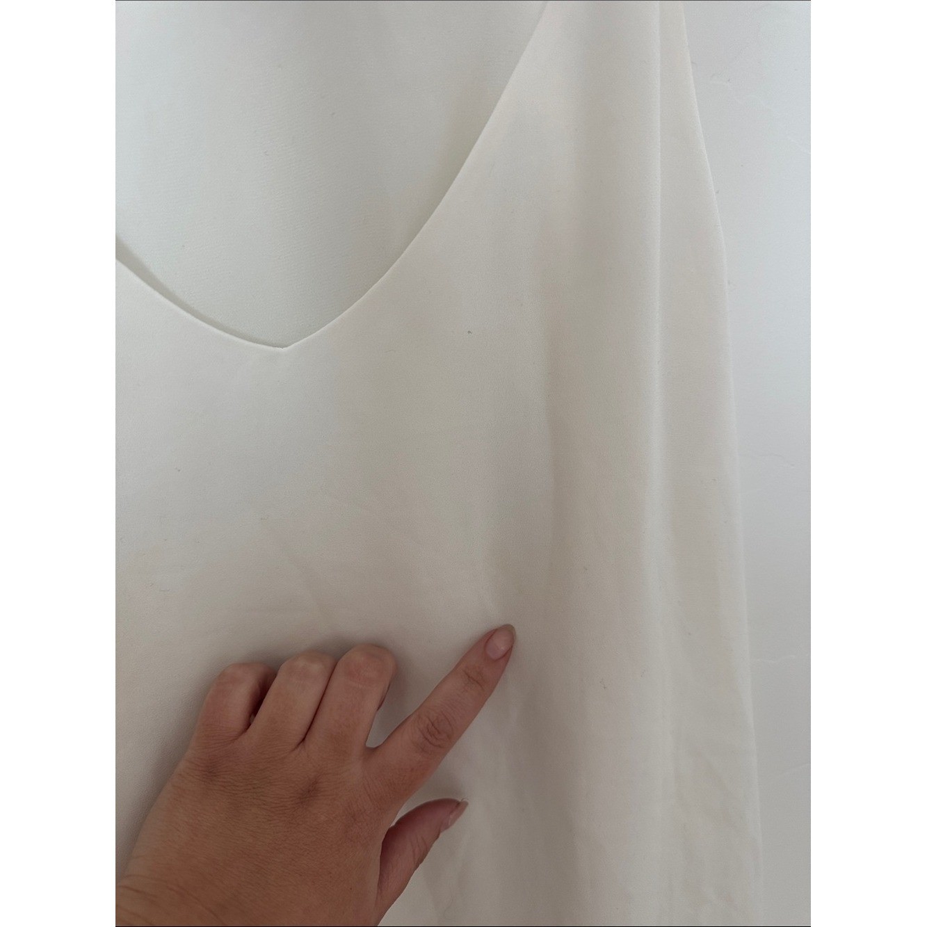 NWT LOFT White Cream V-Neck Cami Tank Blouse Layering Shell Capsule Office XL