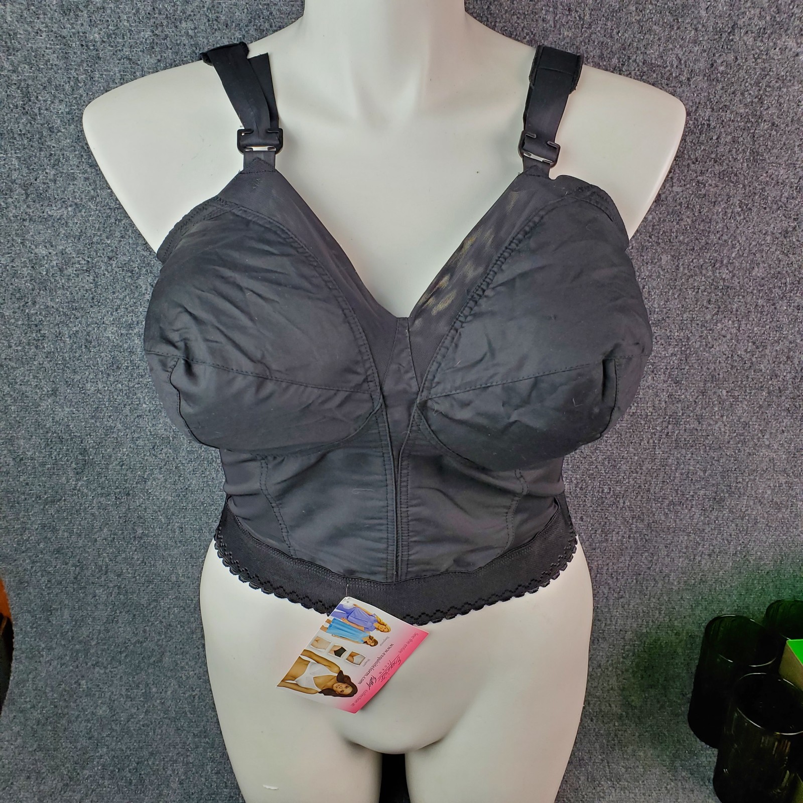 VTG Long Line Bullet Bra Corset Bustier Cincher Shaper 40DD Pin Up Lingerie